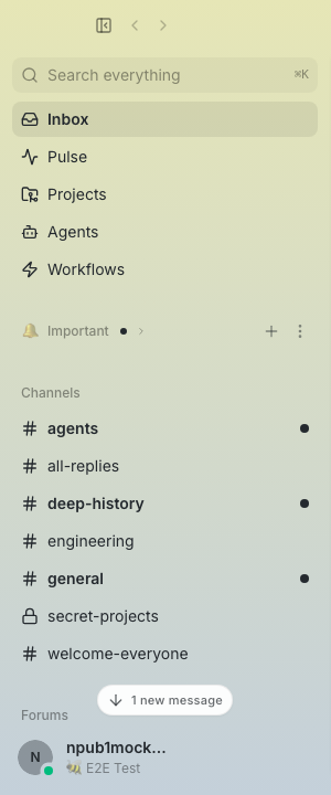 Collapsed custom section unread indicator