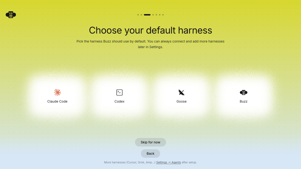Choose a default harness