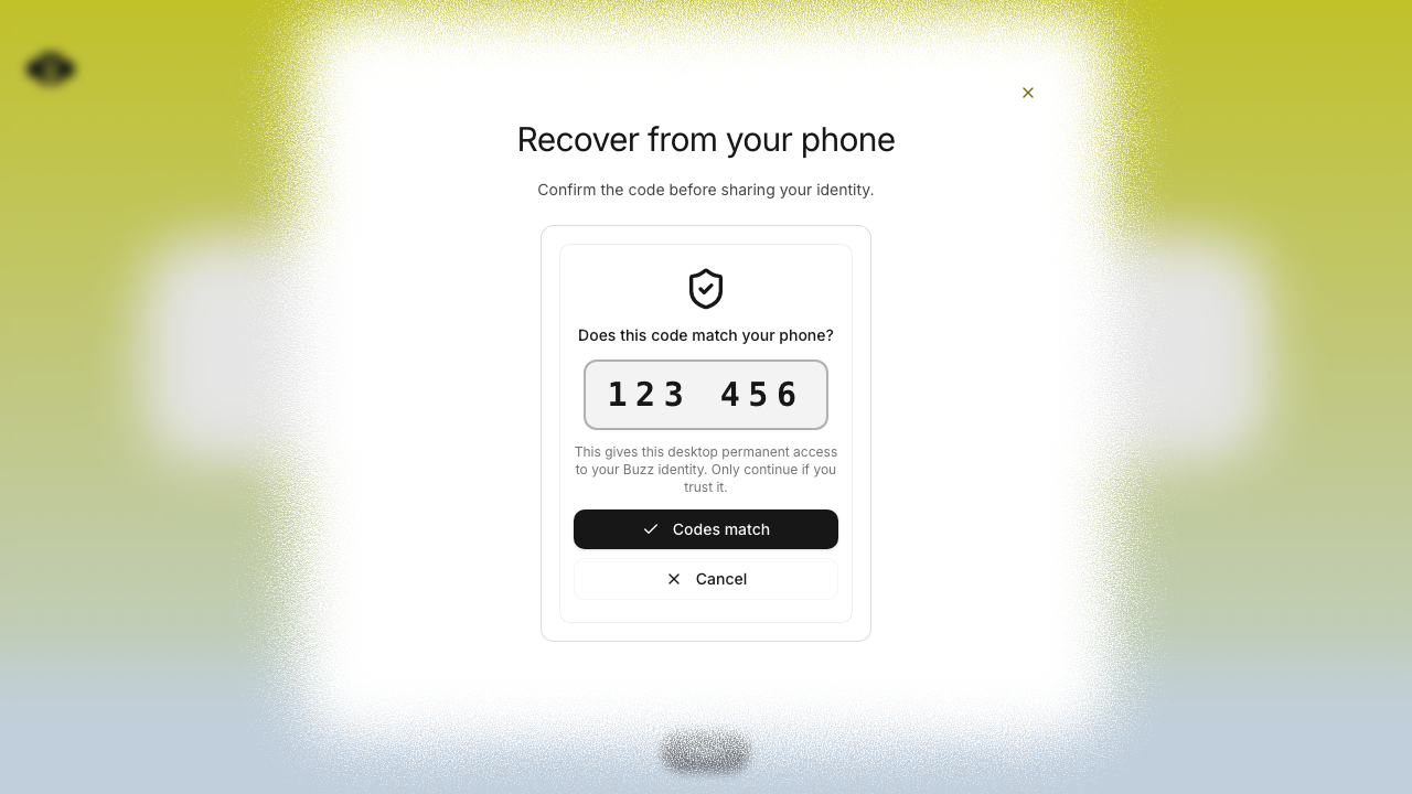 Desktop security-code match