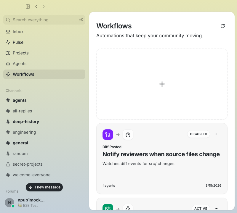 Workflow library at 800 by 720
