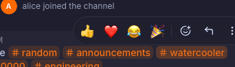 Public forum channel tooltip — dark orange accent